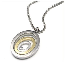 Fashion Three Rings Sweetheart Gift Titanium Necklace Pendant