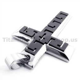 Black Titanium Cross Pendant - Free Chain