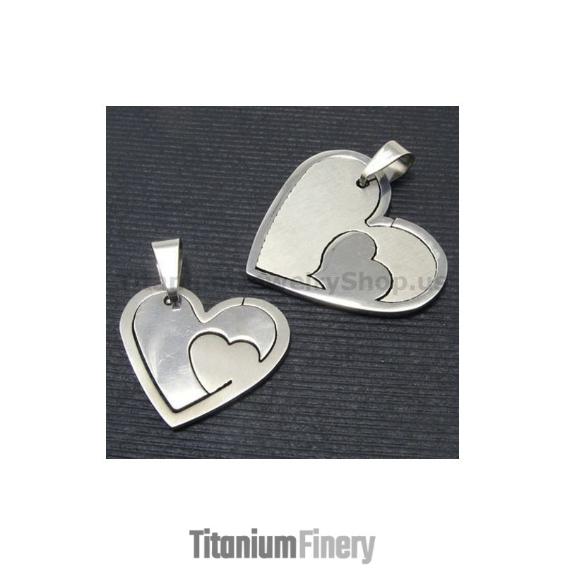 Matching Set Sweetheart Titanium Lovers Pendants-Free Chains Matching Set Sweetheart Titanium Lovers Pendants-Free Chains