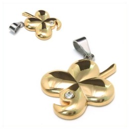 Fashion Golden Flower Gift Titanium Necklace Pendant