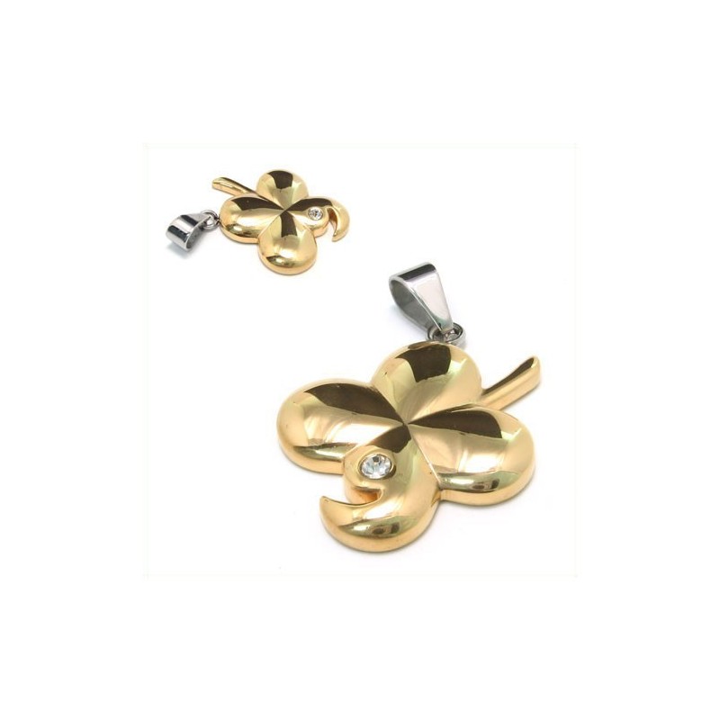 Fashion Golden Flower Gift Titanium Necklace Pendant