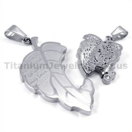 Love You Titanium Lovers Pendants With Diamonds-Free Chains