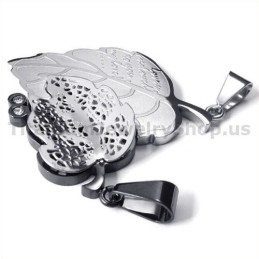 Love You Titanium Lovers Pendants With Diamonds-Free Chains