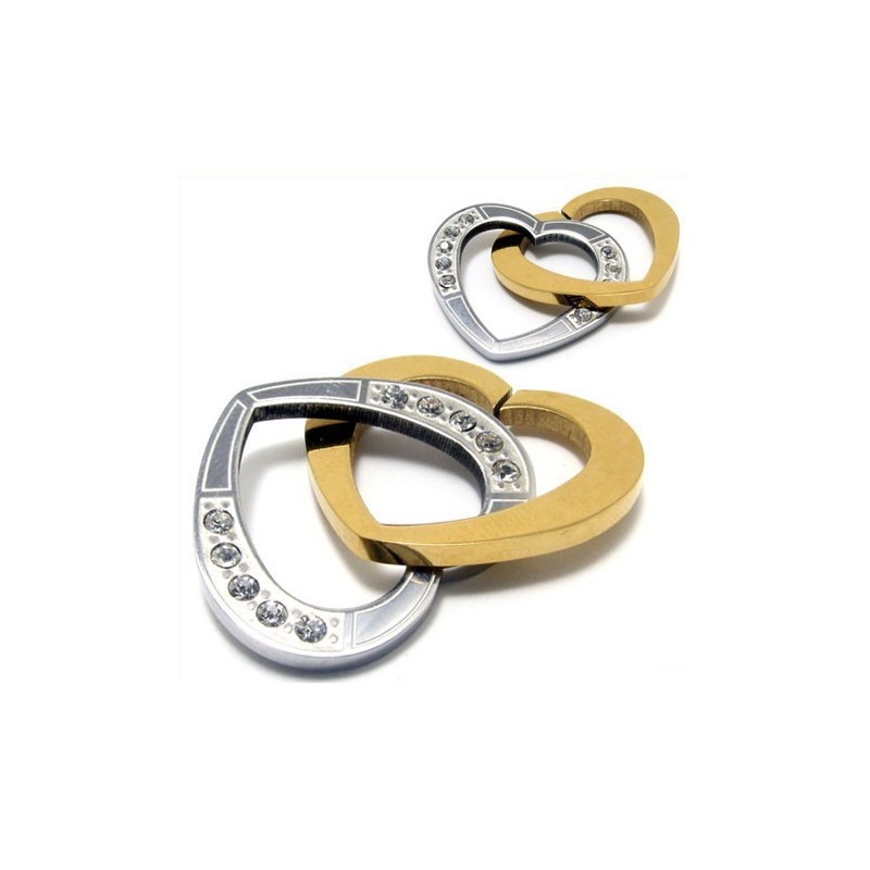 Two Heart-Shaped Titanium Diamond Necklace Pendant Two Heart-Shaped Titanium Diamond Necklace Pendant