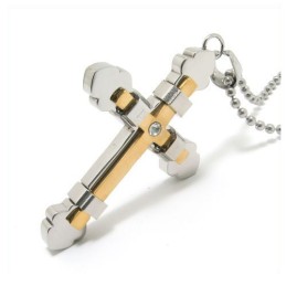 Men's Pure Titanium Cross Necklace Pendant Chain (New)