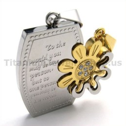 Gloden Titanium Lovers Pendants-Free Chains