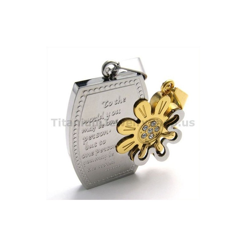 Gloden Titanium Lovers Pendants-Free Chains Gloden Titanium Lovers Pendants-Free Chains