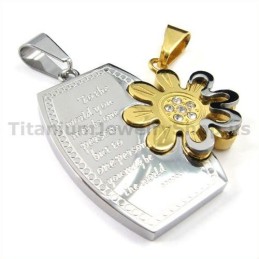 Gloden Titanium Lovers Pendants-Free Chains