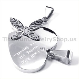 I Will Keeping Waiting For You ForeverTitanium Lovers Pendants-Free Chains