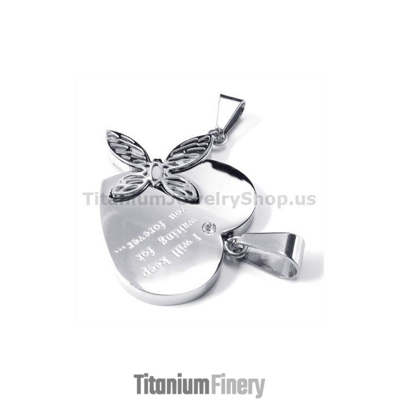 I Will Keeping Waiting For You ForeverTitanium Lovers Pendants-Free Chains I Will Keeping Waiting For You ForeverTitanium Lovers Pendants-Free Chains