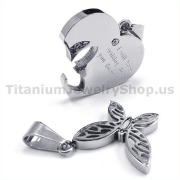 I Will Keeping Waiting For You ForeverTitanium Lovers Pendants-Free Chains