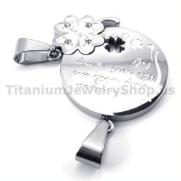 Four Leaves Clover Titanium Lovers Pendants-Free Chains