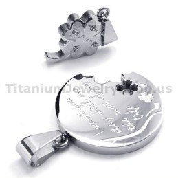 Four Leaves Clover Titanium Lovers Pendants-Free Chains