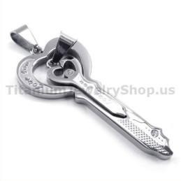 Love Titanium Lovers Key Pendants-Free Chains