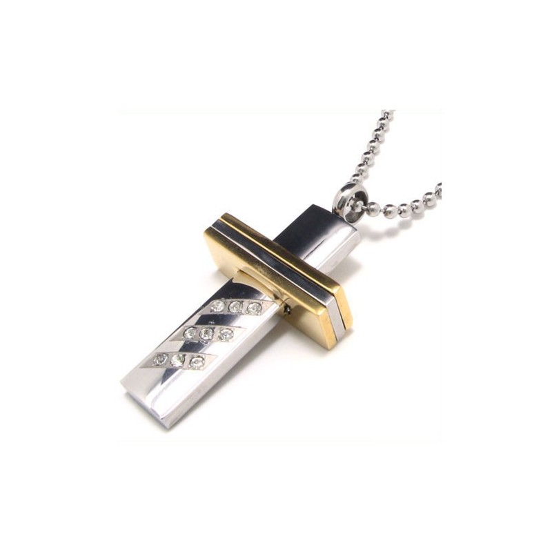 Men's Pure Titanium Cross Necklace Pendant Chain (New) Men's Pure Titanium Cross Necklace Pendant Chain (New)