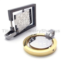 His & Hers Titanium Lovers Pendants-Free Chains