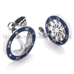 Anchor And Rudder Titanium Lovers Pendants-Free Chains