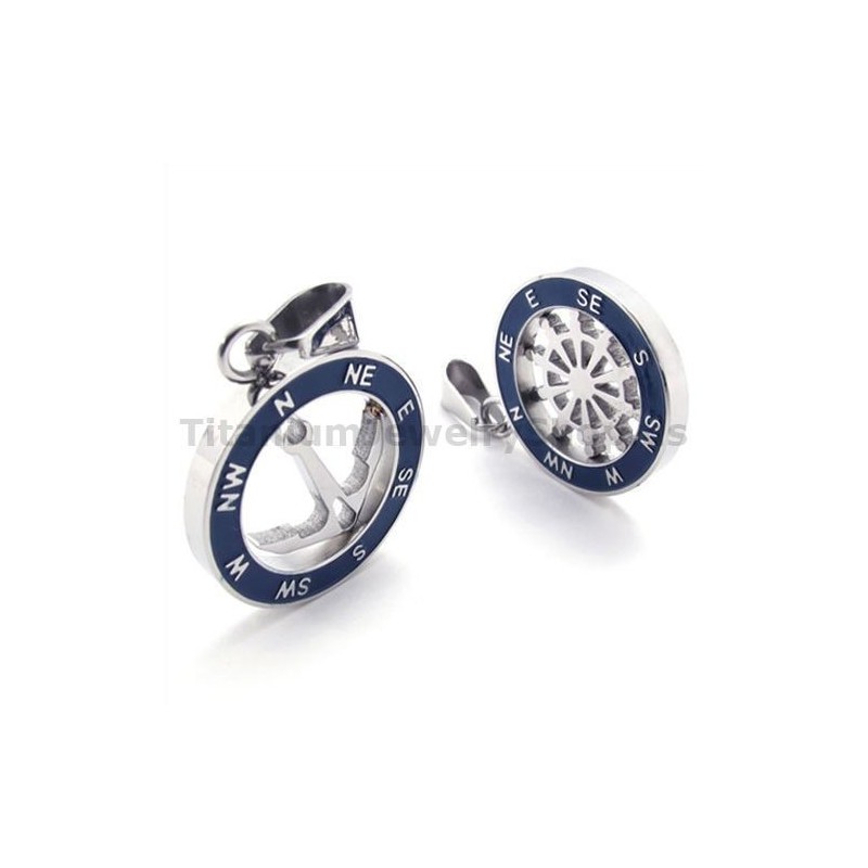 Anchor And Rudder Titanium Lovers Pendants-Free Chains Anchor And Rudder Titanium Lovers Pendants-Free Chains