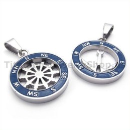 Anchor And Rudder Titanium Lovers Pendants-Free Chains