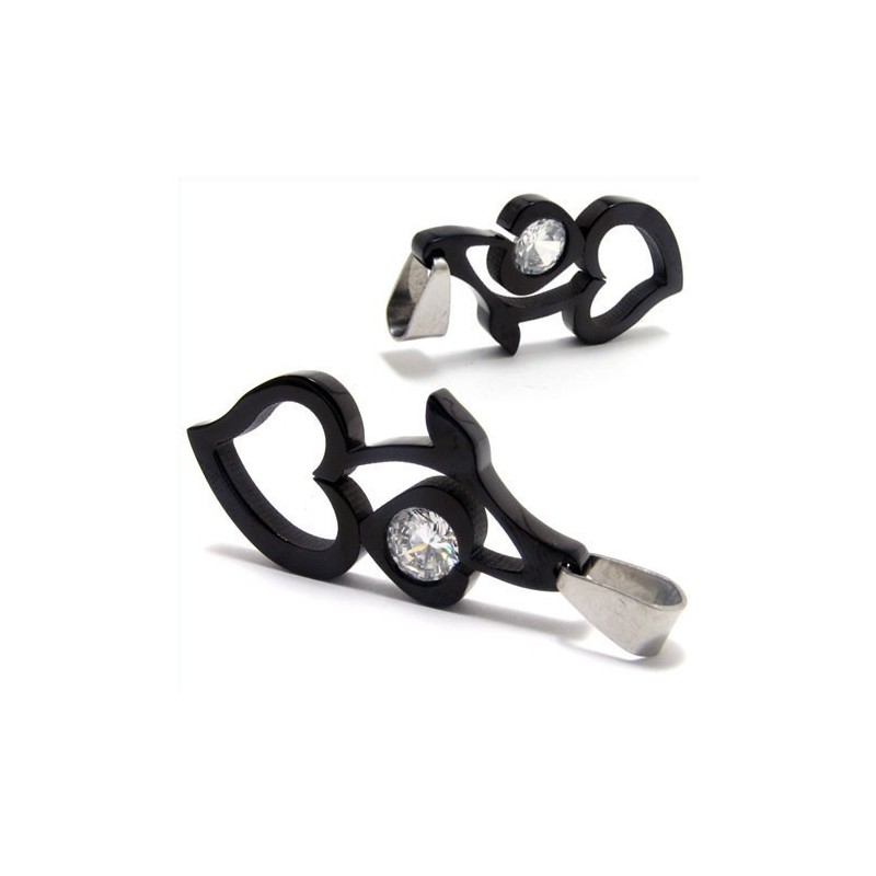 Heart-Shaped Titanium Diamond Necklace Pendant Heart-Shaped Titanium Diamond Necklace Pendant