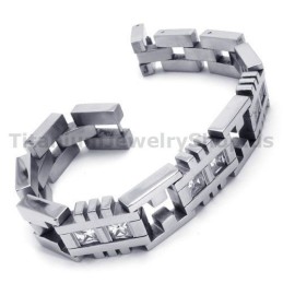 Mens Titanium Bracelet With Diamonds