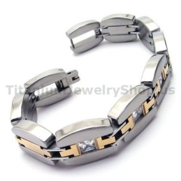 Mens Titanium Bracelet With Diamonds