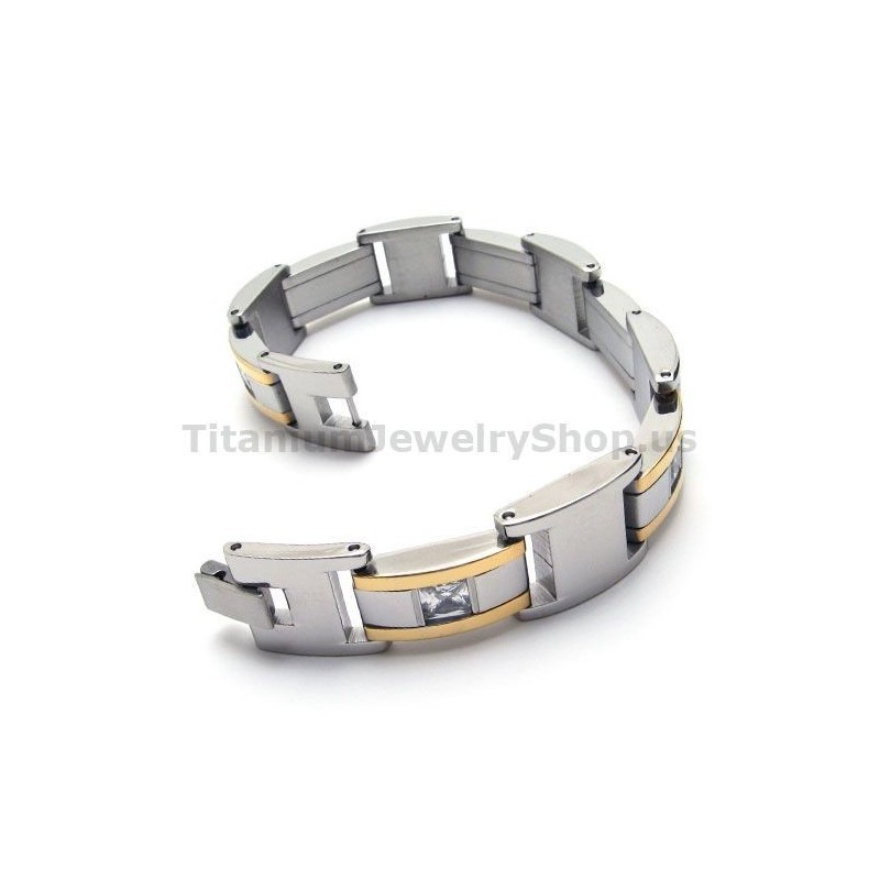 Mens Titanium Bracelet With Diamonds