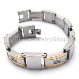Mens Titanium Bracelet With Diamonds