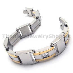 Mens Titanium Bracelet With Diamonds