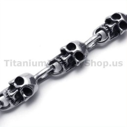 Mens Titanium Skull Bracelet