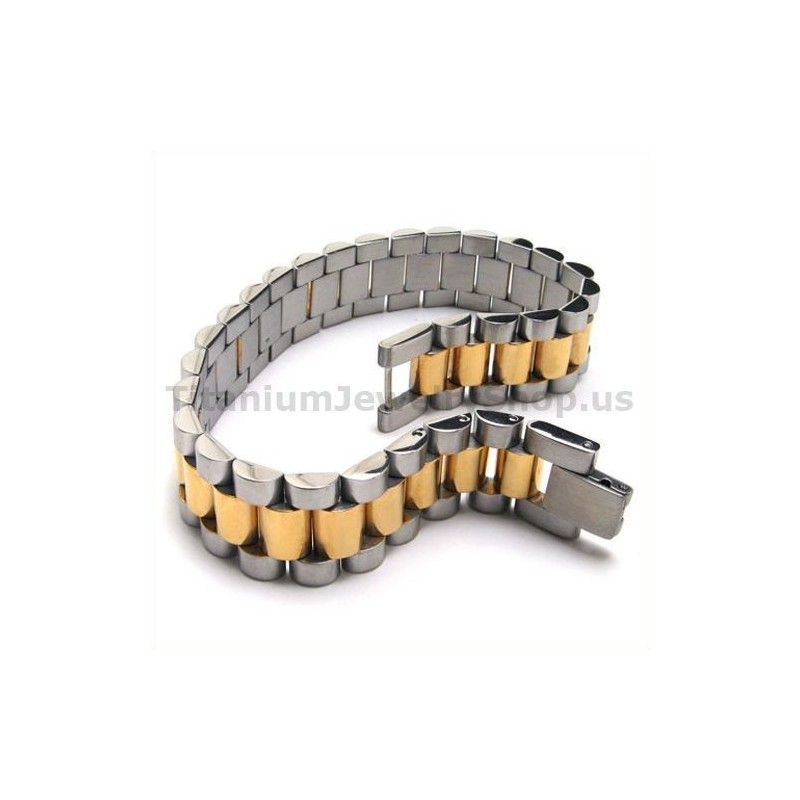 Mens Gloden Titanium Bracelet Mens Gloden Titanium Bracelet