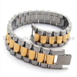 Mens Gloden Titanium Bracelet