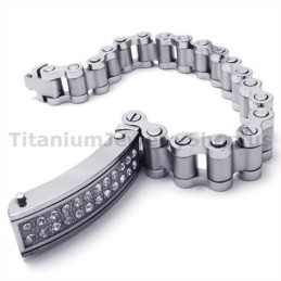 Mens Titanium Bracelet With Diamonds