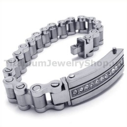 Mens Titanium Bracelet With Diamonds