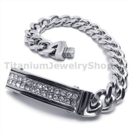 Mens Titanium Bracelet With Diamonds