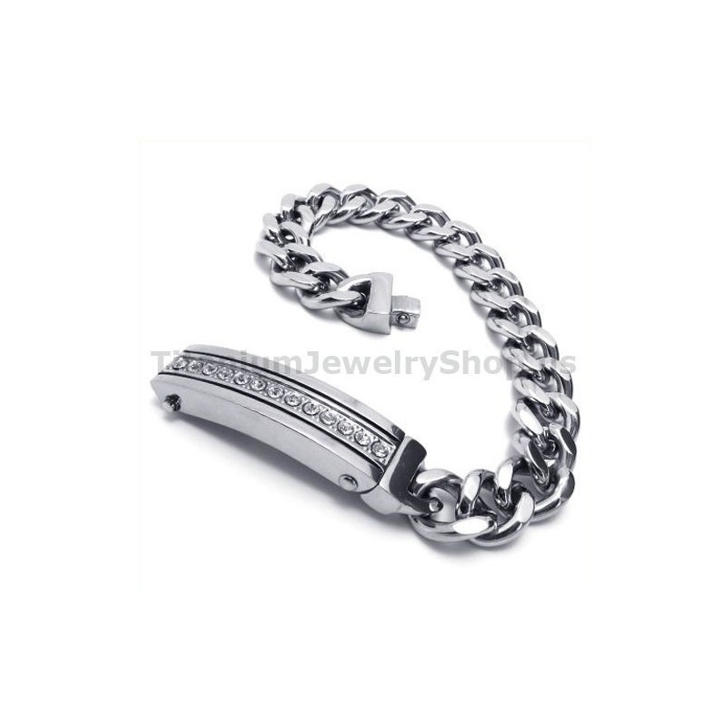 Mens Titanium Bracelet With Diamonds