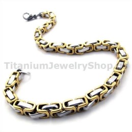 Mens Gloden Titanium Bracelet