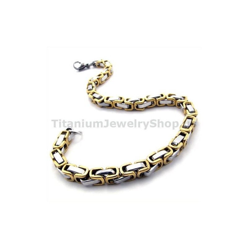 Mens Gloden Titanium Bracelet Mens Gloden Titanium Bracelet