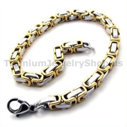 Mens Gloden Titanium Bracelet