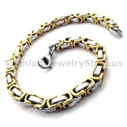 Mens Gloden Titanium Bracelet