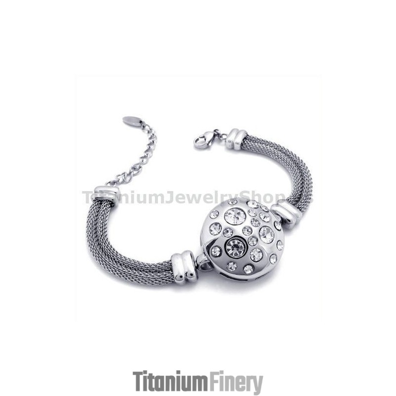 Womens Titanium Bracelet With Diamonds Womens Titanium Bracelet With Diamonds