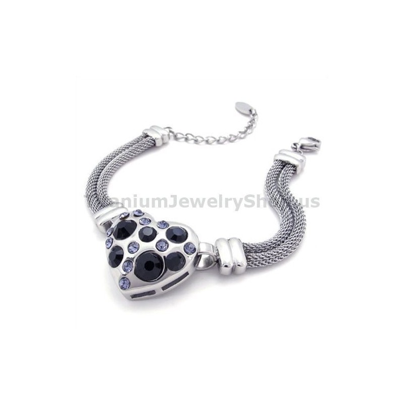 Womens Titanium Bracelet With Diamonds Womens Titanium Bracelet With Diamonds