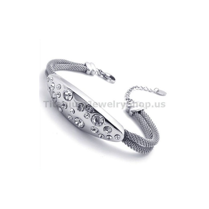 Womens Titanium Bracelet With Diamonds