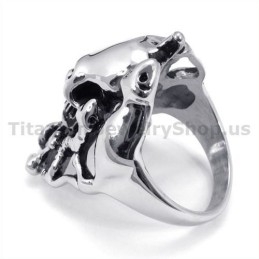 Snakes Skull Titanium Ring