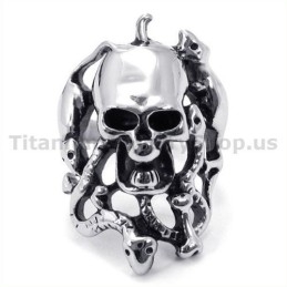 Snakes Skull Titanium Ring