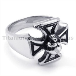 Cross Skull Titanium Ring