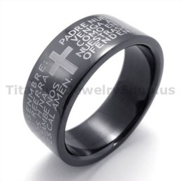 Cross Black Titanium Ring