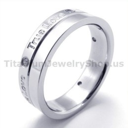 True Love Titanium Ring With Diamond