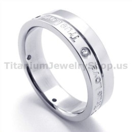 True Love Titanium Ring With Diamond