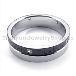 True Love Black Titanium Ring With Diamond